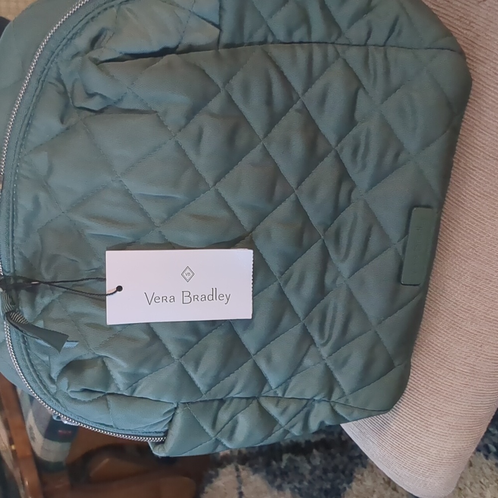 Vera Bradley Small Convertible Backpack in Olive Leaf color